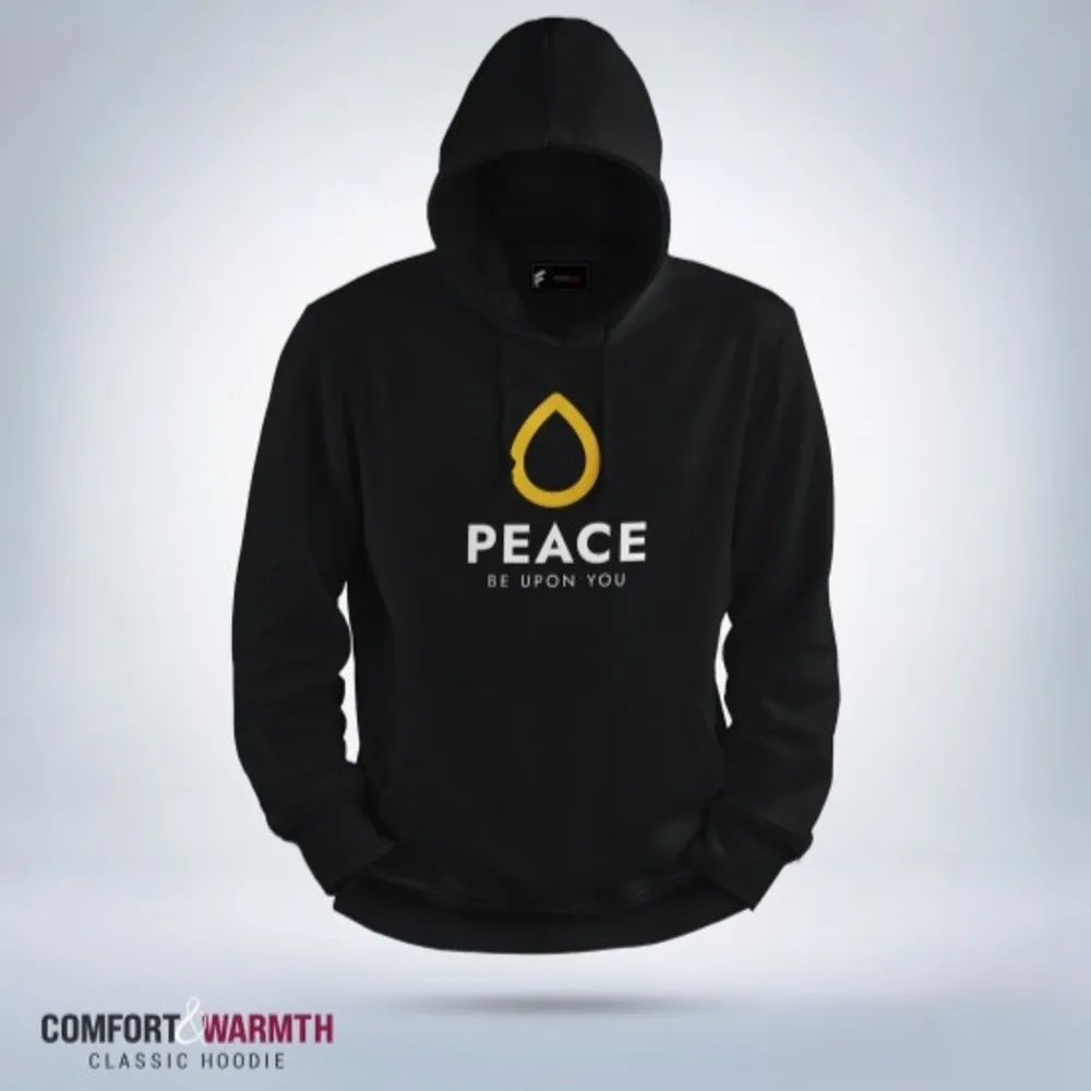 “Peace Be Upon You” Islamic Hoodie (Black)