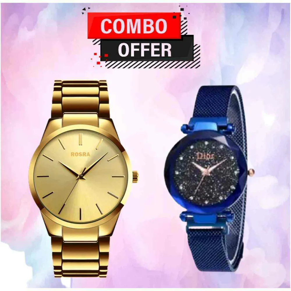 Buy 1 Get 1 Free cauple watch combo offer