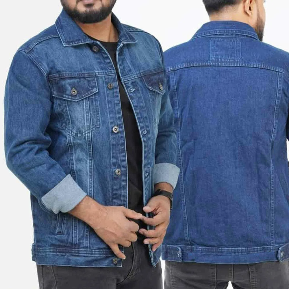 Man full sleeve denim jacket (Navy Blue)